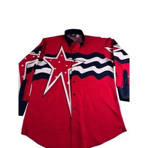 Vtg Brooks & Dunn Panhandle Slim Red White Blue Stars USA Flag 90s Sz 16.5-34